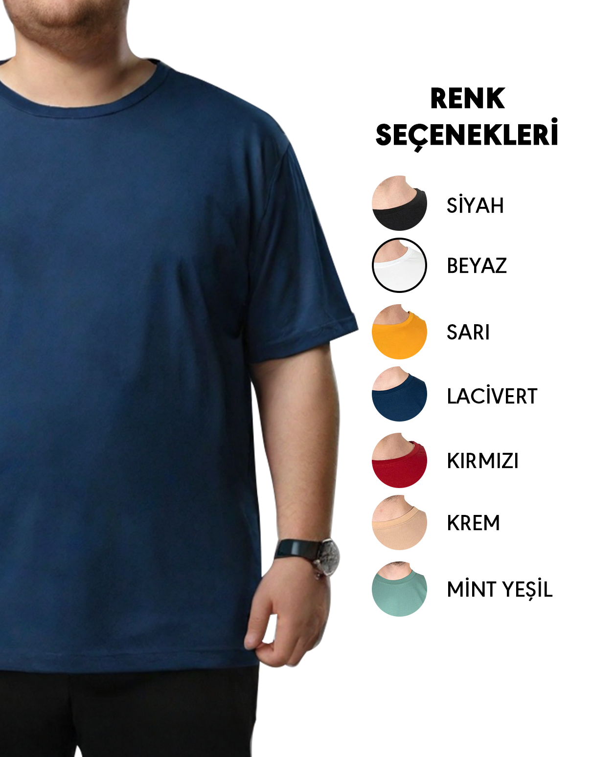 Toptan Büyük Boy Tişört -  Lacivert