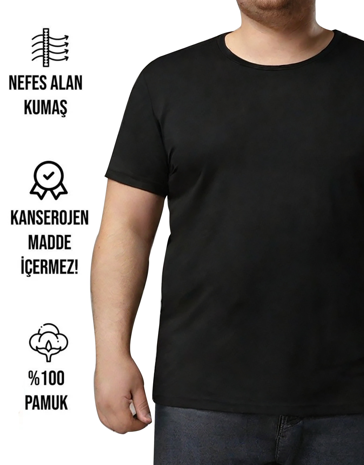 Büyük Boy T-shirt - Siyah