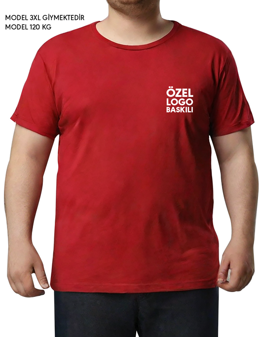 Toptan Büyük Boy Tişört - Kırmızı (Özelleştirilebilir)