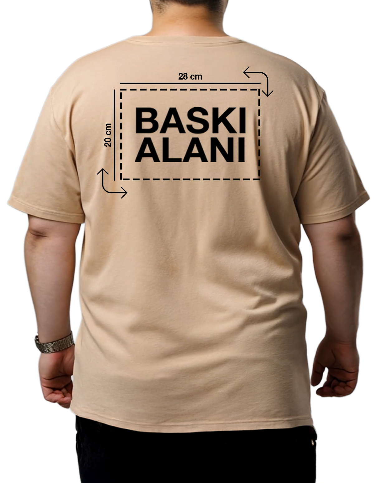 Toptan Büyük Boy Tişört -  Krem (Özelleştirilebilir)