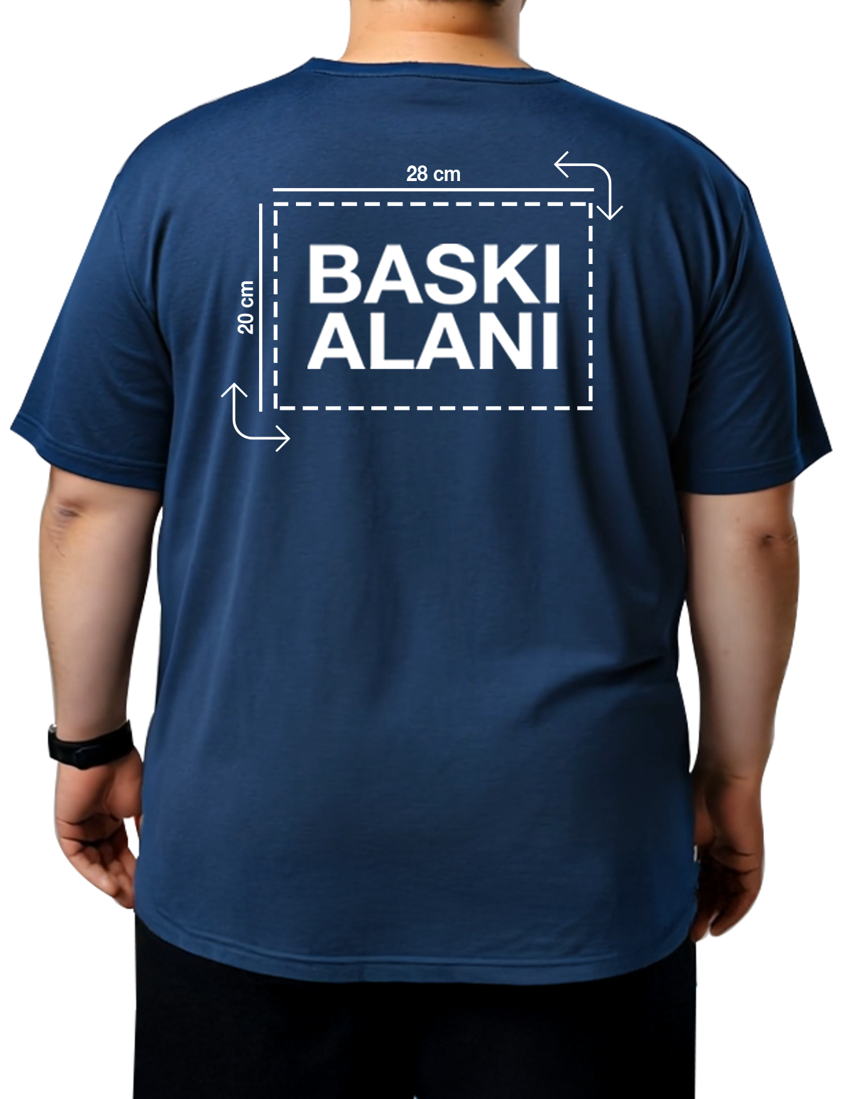 Toptan Büyük Boy Tişört -  Lacivert (Özelleştirilebilir)