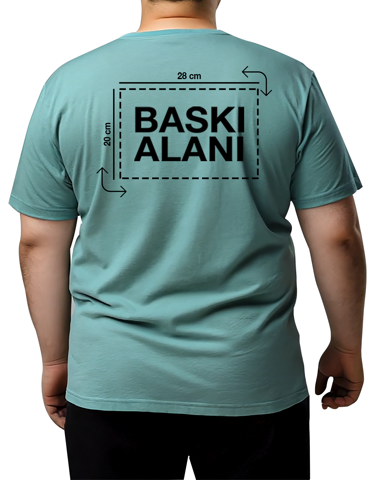 Toptan Büyük Boy Tişört -  Mint Yeşil (Özelleştirilebilir)