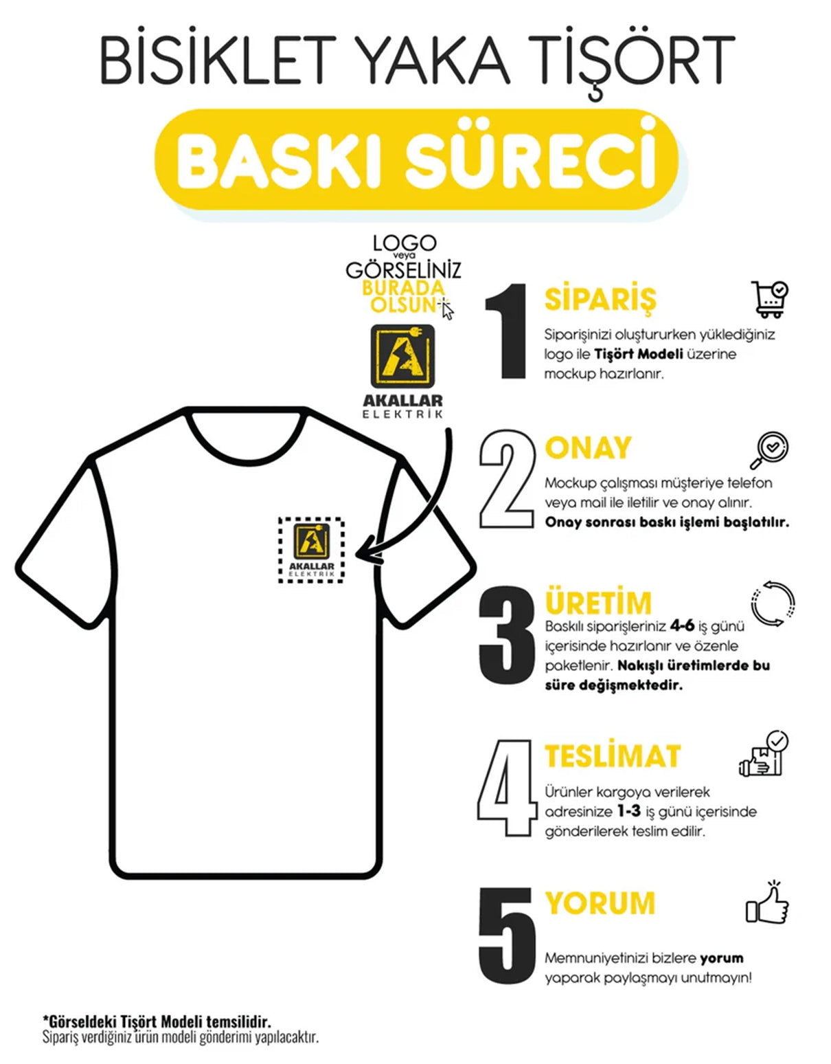 Toptan Büyük Boy Tişört - Sarı (Özelleştirilebilir)