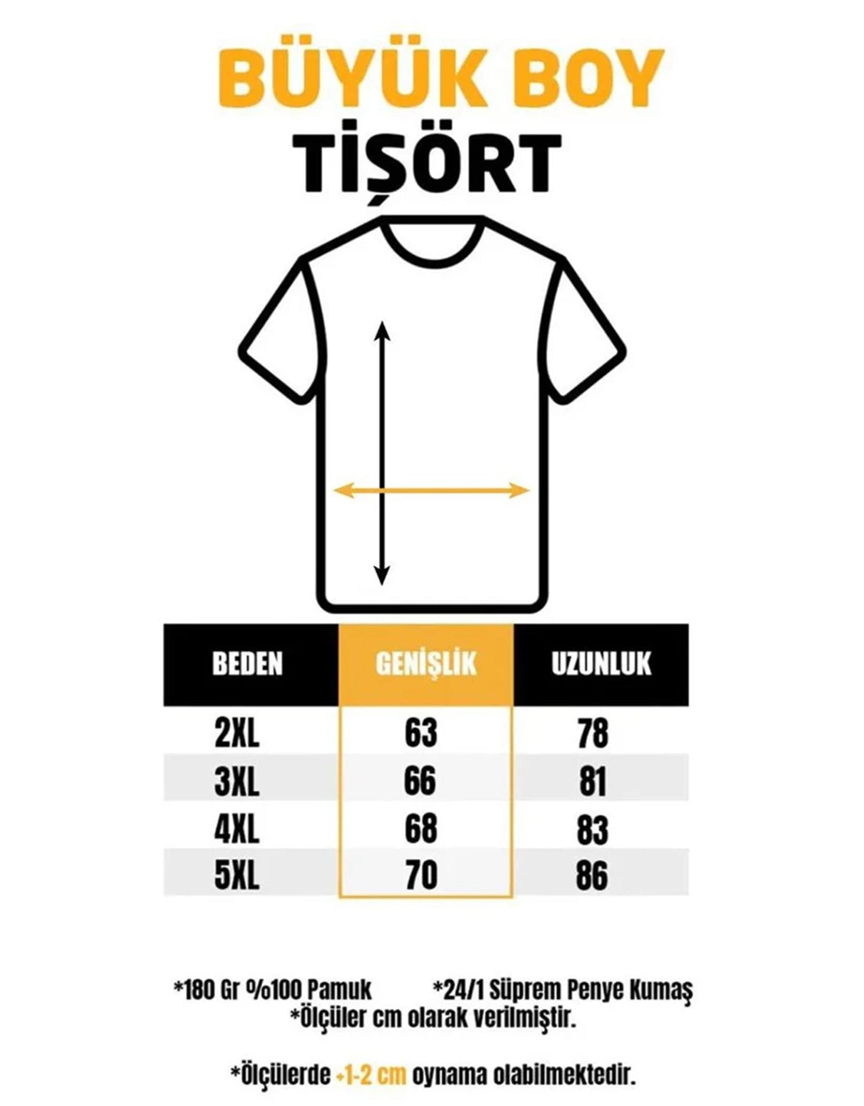 Toptan Büyük Boy Tişört - Sarı (Özelleştirilebilir)
