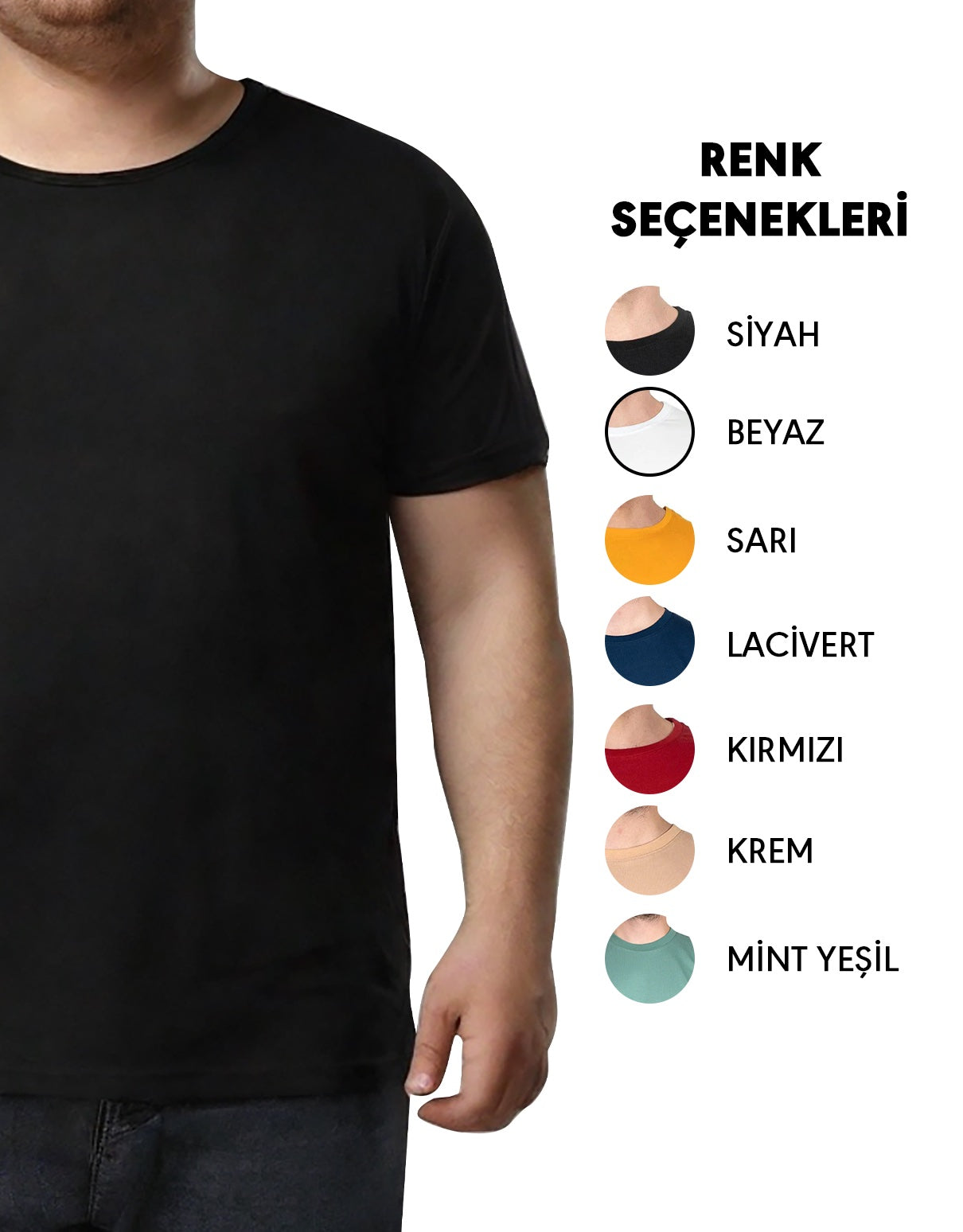 Büyük Boy T-shirt - Siyah (Özelleştirilebilir) - görsel 10