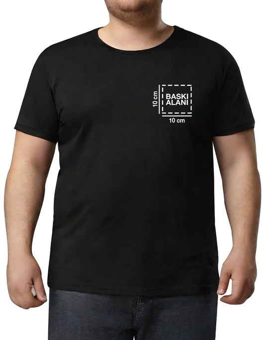 Büyük Boy T-shirt - Siyah (Özelleştirilebilir) - detay görünüm