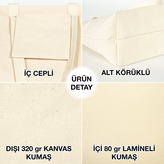 Laminated Kanvas Çanta -Cepli 45x35x15 cm (395 gr) - istecanta.com