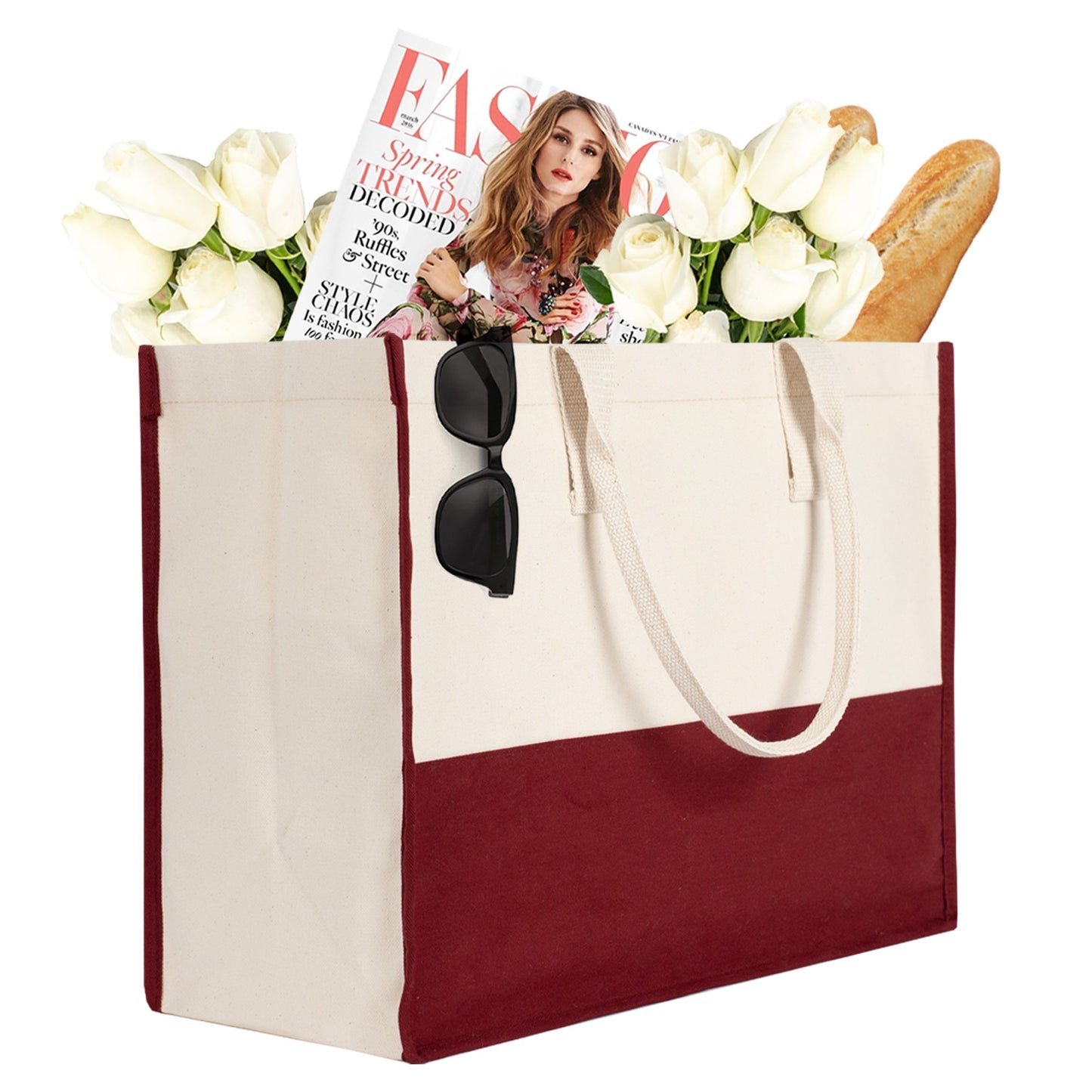 Renkli Elite Kanvas Bez Çanta – Plaj ve Market İçin Büyük Boy, 390gr Bez Kuma...