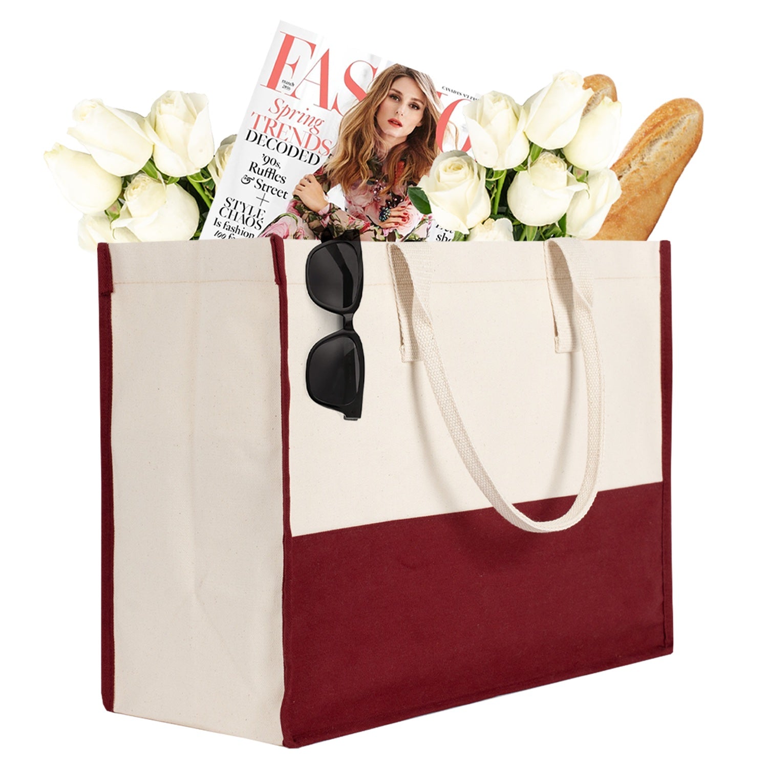 Renkli Elite Kanvas Bez Çanta – Plaj ve Market İçin Büyük Boy, 390gr Bez Kuma...