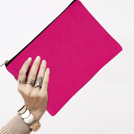 Clutch Kanvas Çanta (25x18) Fuşya (özelleştirilebilir)