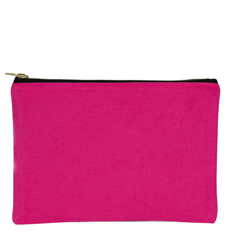 Prime Clutch - Metal Fermuar Çanta (25x18) Fuşya