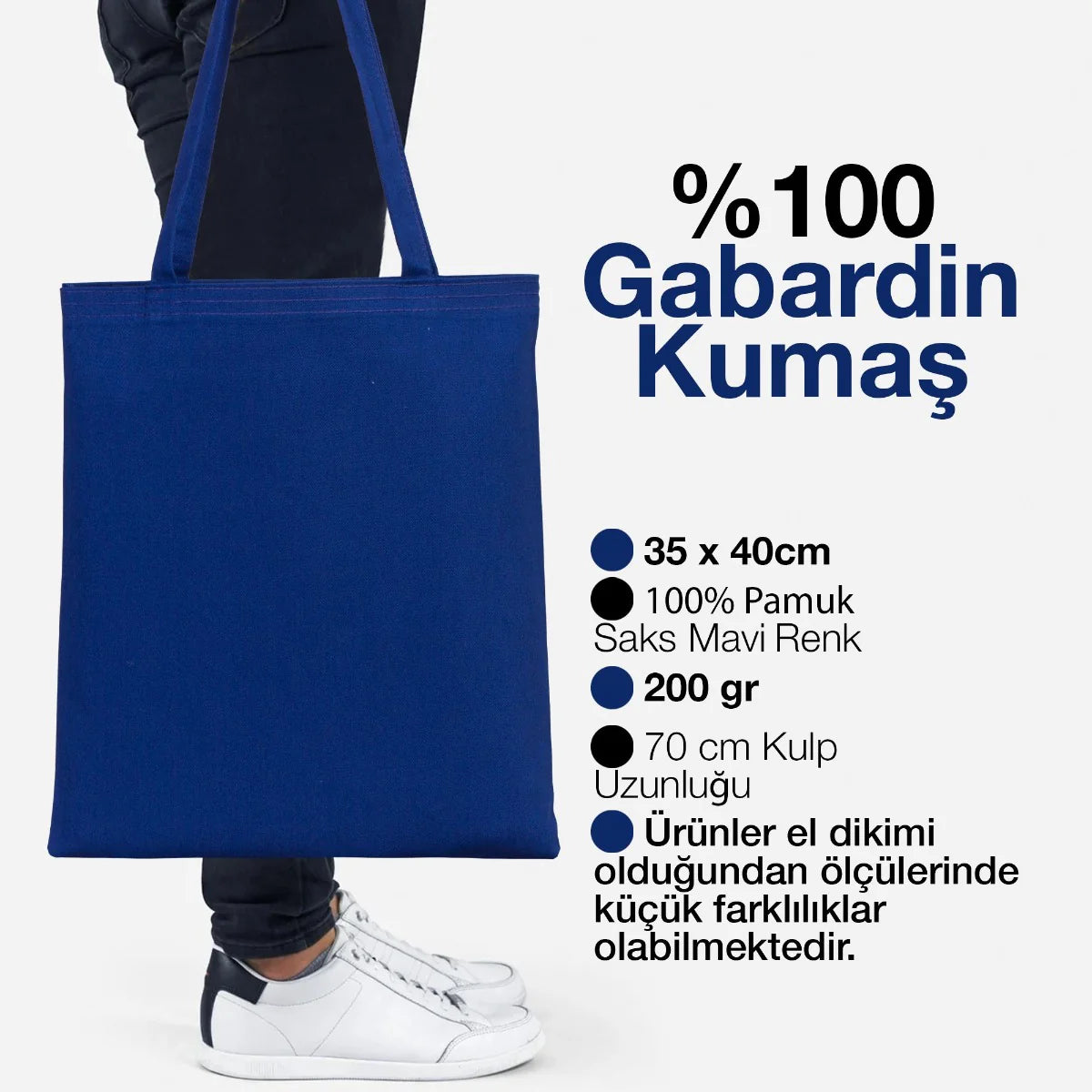 35x40 cm Mavi Renk Gabardin Bez Model - Kadınlar Günü - görsel 7
