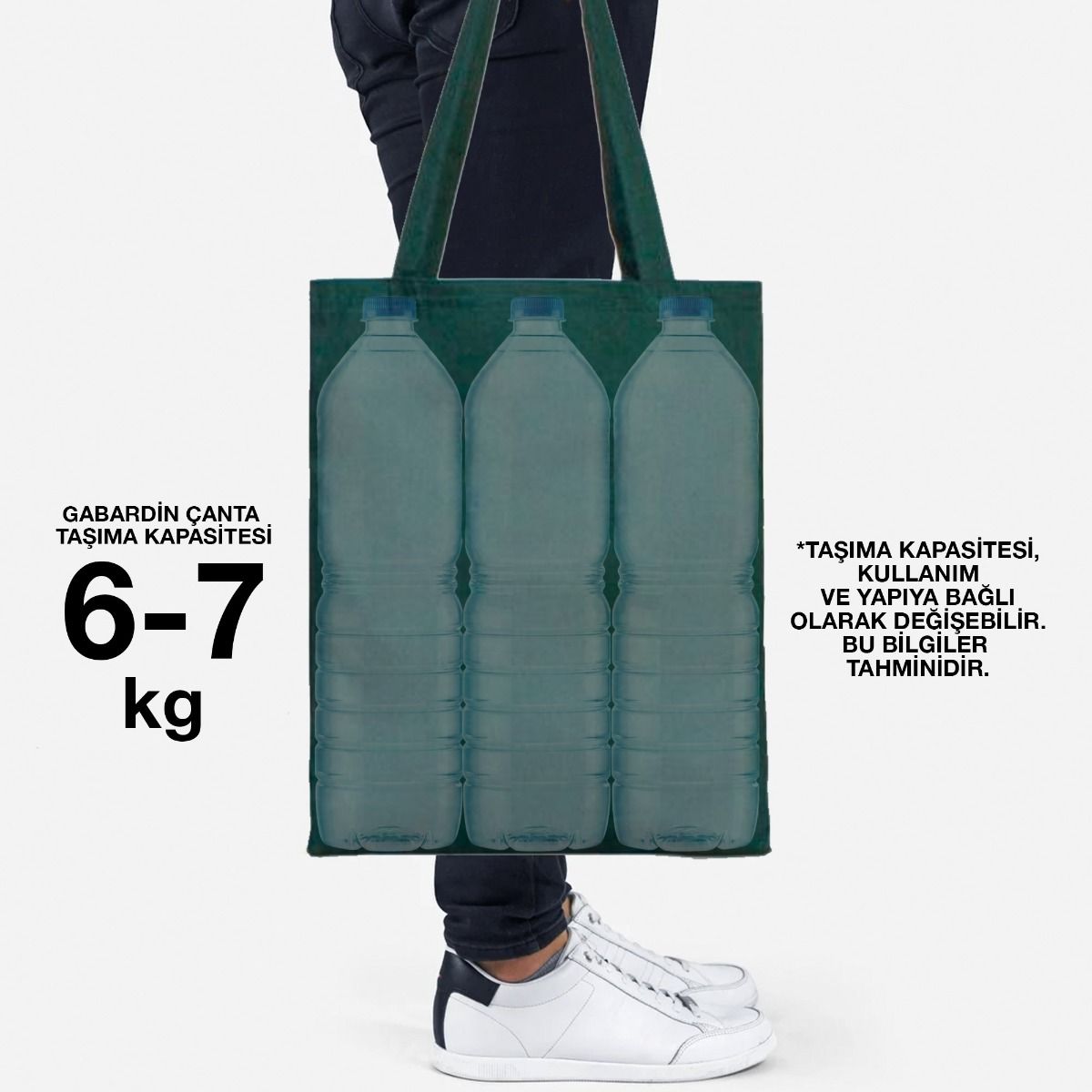 35×40 cm yeşil renkli kumaş tote çanta, ön yüzünde karne ve tatil temalı renkli baskı bulunan model.