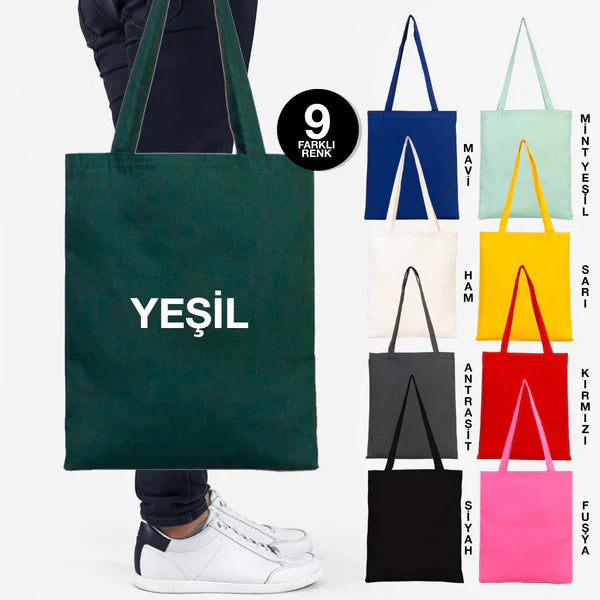 35x40 cm Yeşil Renk Gabardin Bez Model - Bayram Çantası - görsel 7
