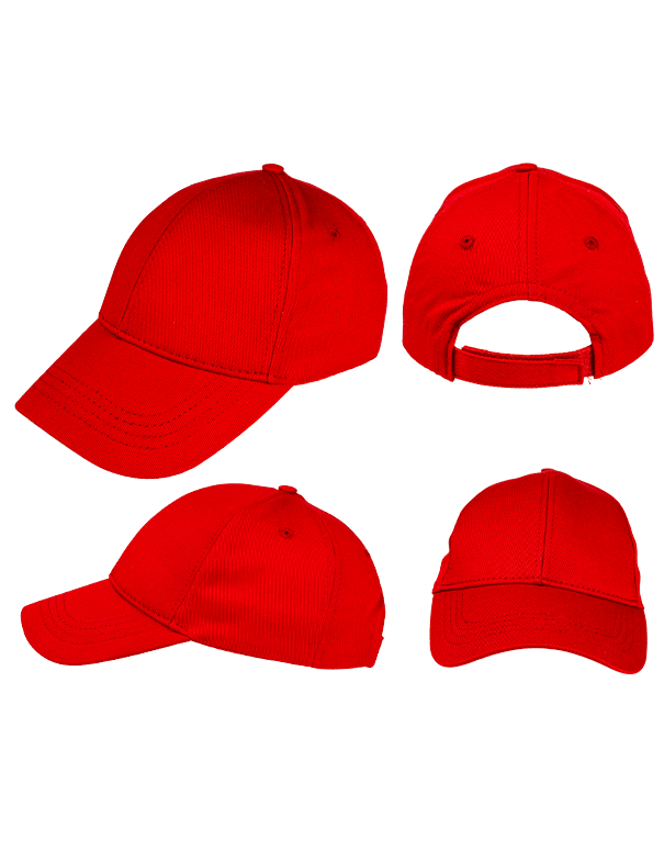 1. Kalite Gabardin Pamuklu Şapka - Kırmızı