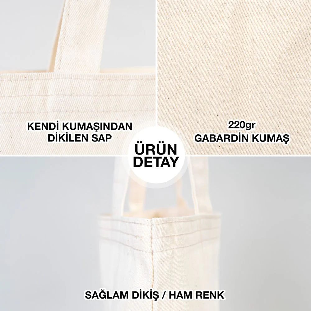 35x40 cm Gabardin Bez Çanta - Kadınlar Günü