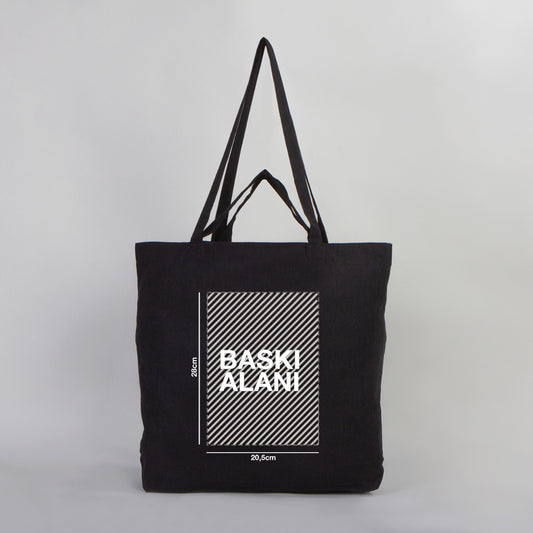 Ham Bez Alışveriş - Market Çantası Siyah 48x41x10 cm  (Özelleştirilebilir)
