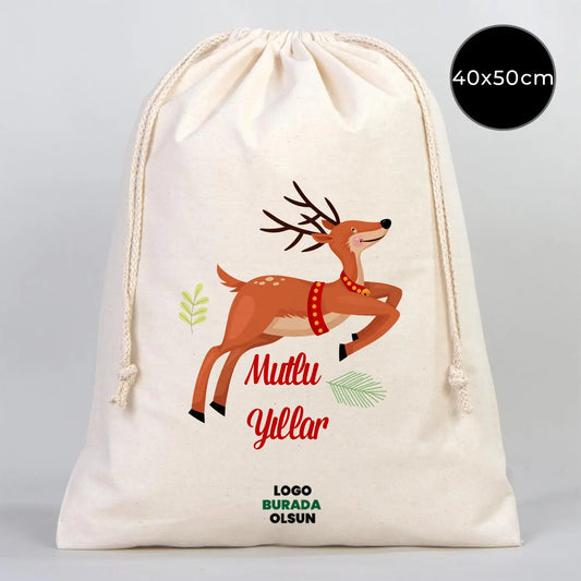 Yılbaşı Özel Bez Kese 40 x 50 cm (Özelleştirebilir)
