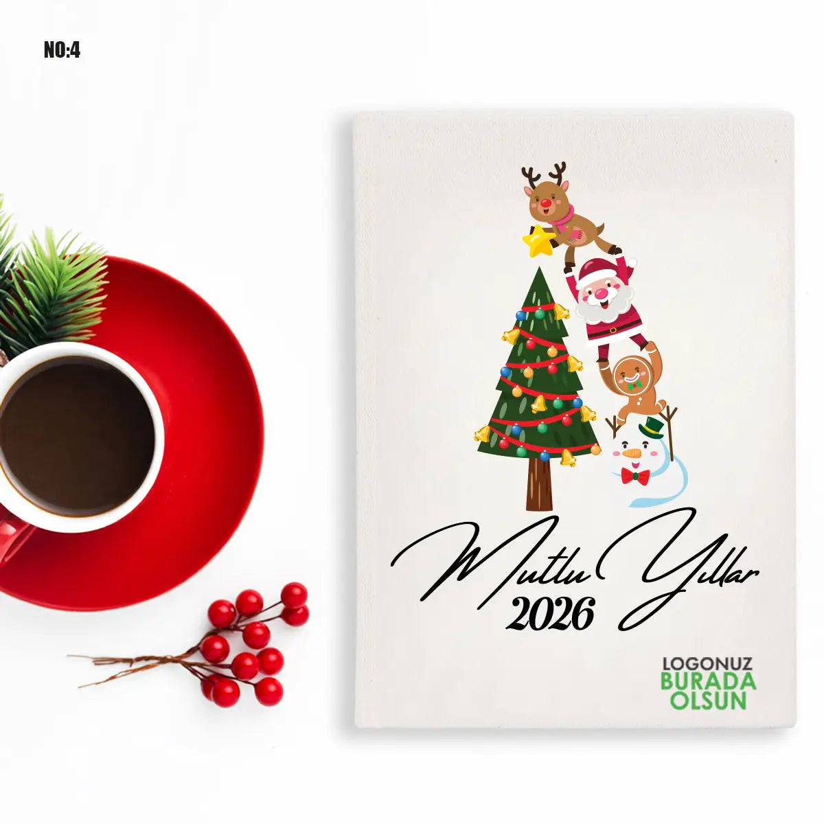 Yılbaşına Özel Baskılı Kanvas Defter (Özelleştirilebilir)