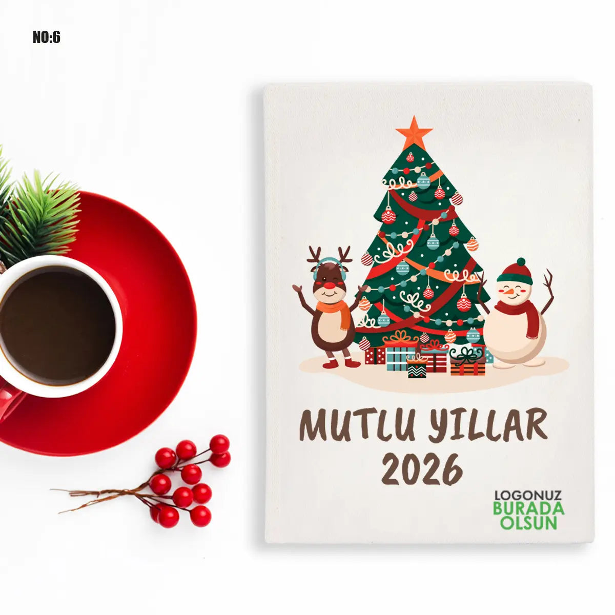 Yılbaşına Özel Baskılı Kanvas Defter (Özelleştirilebilir)