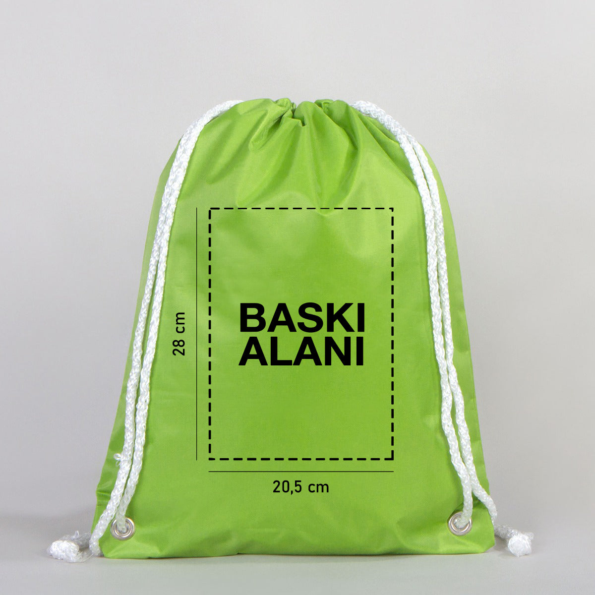 İmperteks 30x40 Yeşil Kuş Gözlü Büzgülü Sırt Çantası (Özelleştirilebilir)