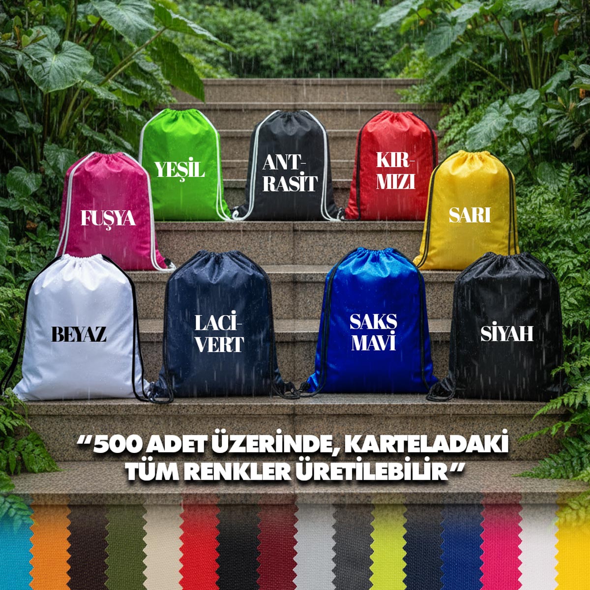 Sarı İmperteks Büzgülü Sırt Çantası - 32x45 cm