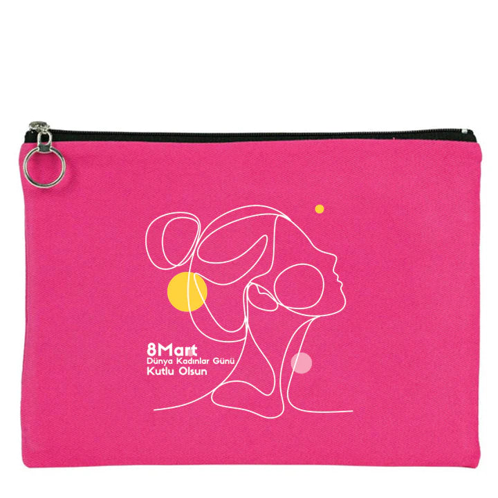 30×21 cm Fuşya Astarlı Portföy Çanta – Kadınlar Günü Hediyesi - kullanım örneği