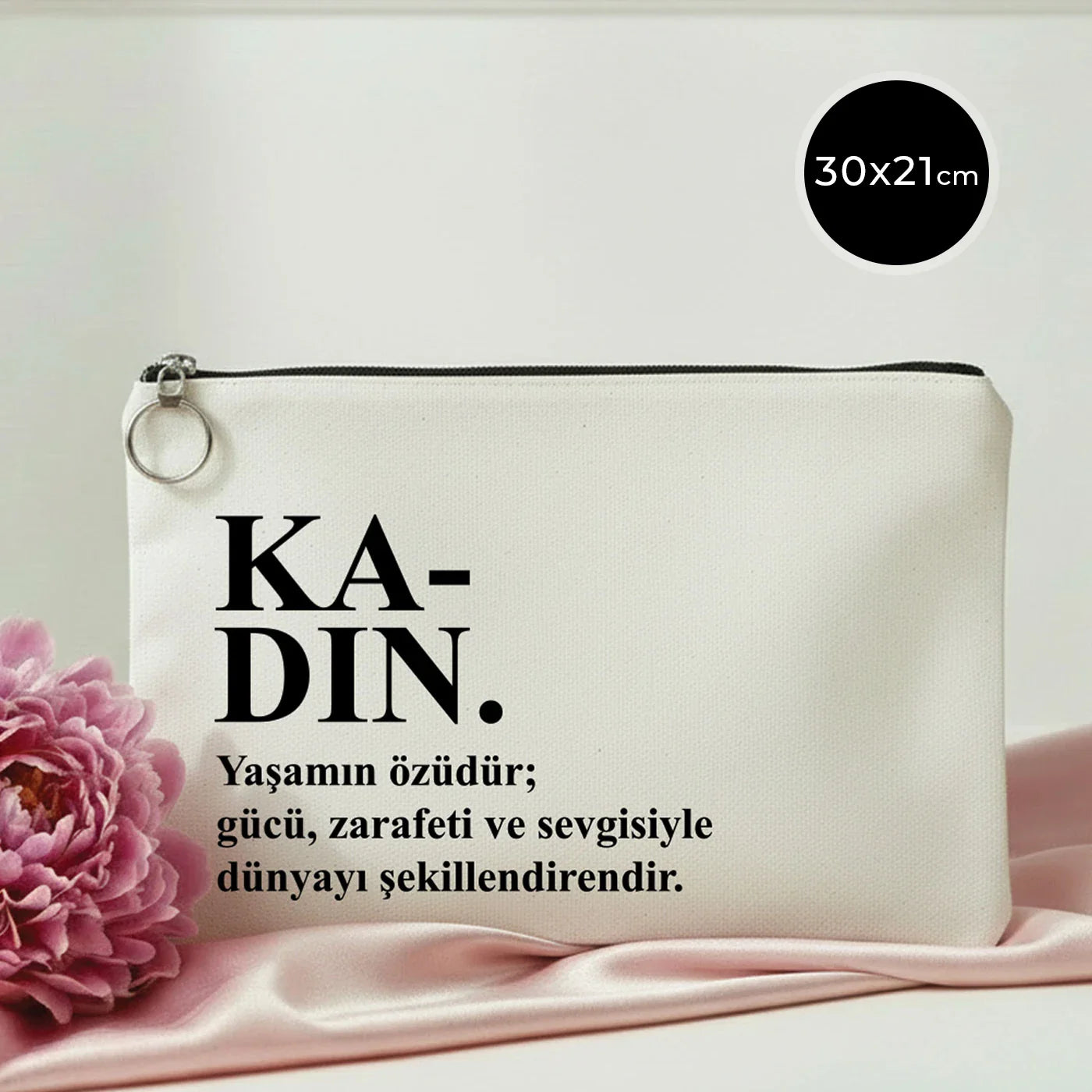 30×21 cm Portföy Çanta Astarlı, Özelleştirilebilir – Kadınlar Günü Hediyesi