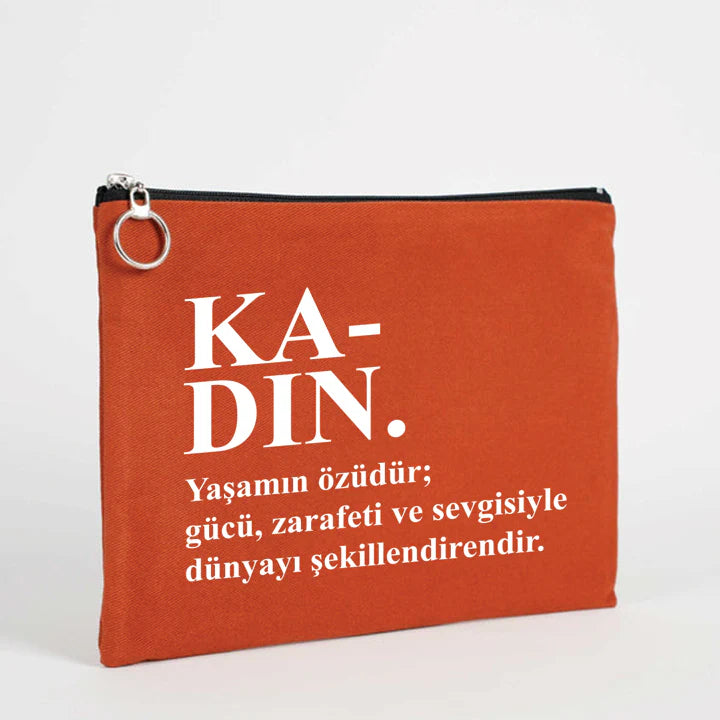 30×21 cm Kiremit Portföy Çanta Astarlı – Kadınlar Günü Hediyesi - kullanım örneği