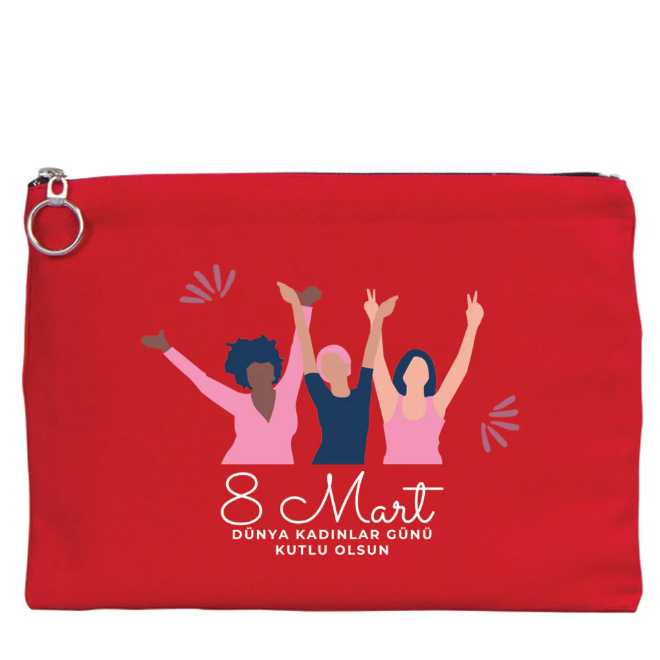 30×21 cm Kırmızı Portföy Çanta Astarlı – Kadınlar Günü Hediyesi - kullanım örneği