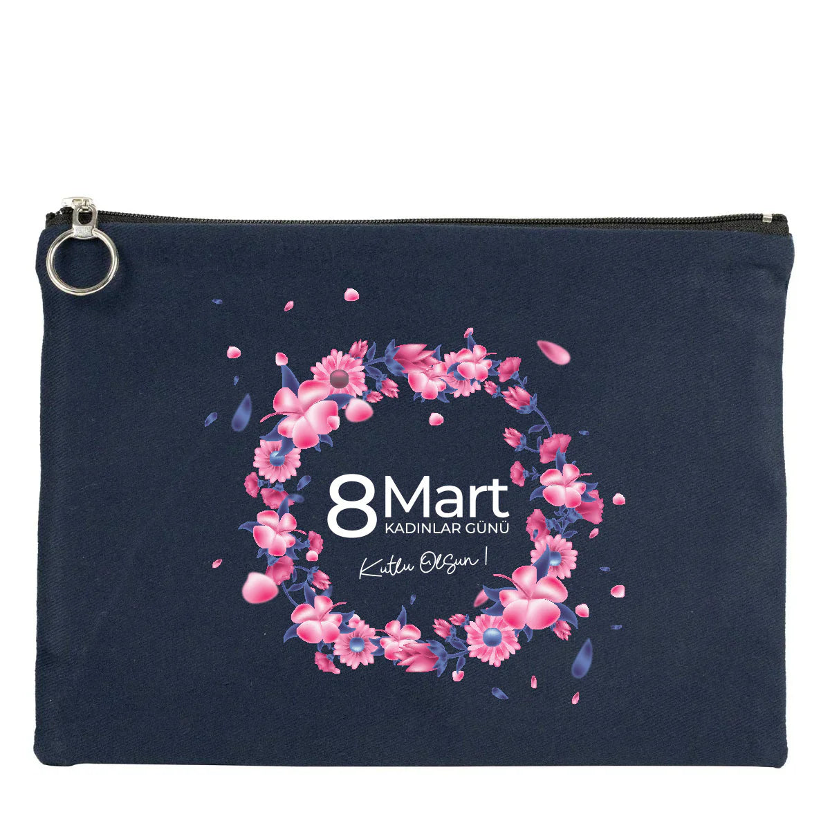 30×21 cm Lacivert Portföy Çanta Astarlı – Kadınlar Günü Hediyesi - detay görünüm