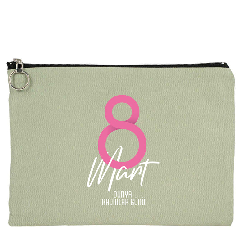 30×21 cm Mint Yeşili Portföy Çanta Astarlı – Kadınlar Günü Hediyesi - yakın çekim