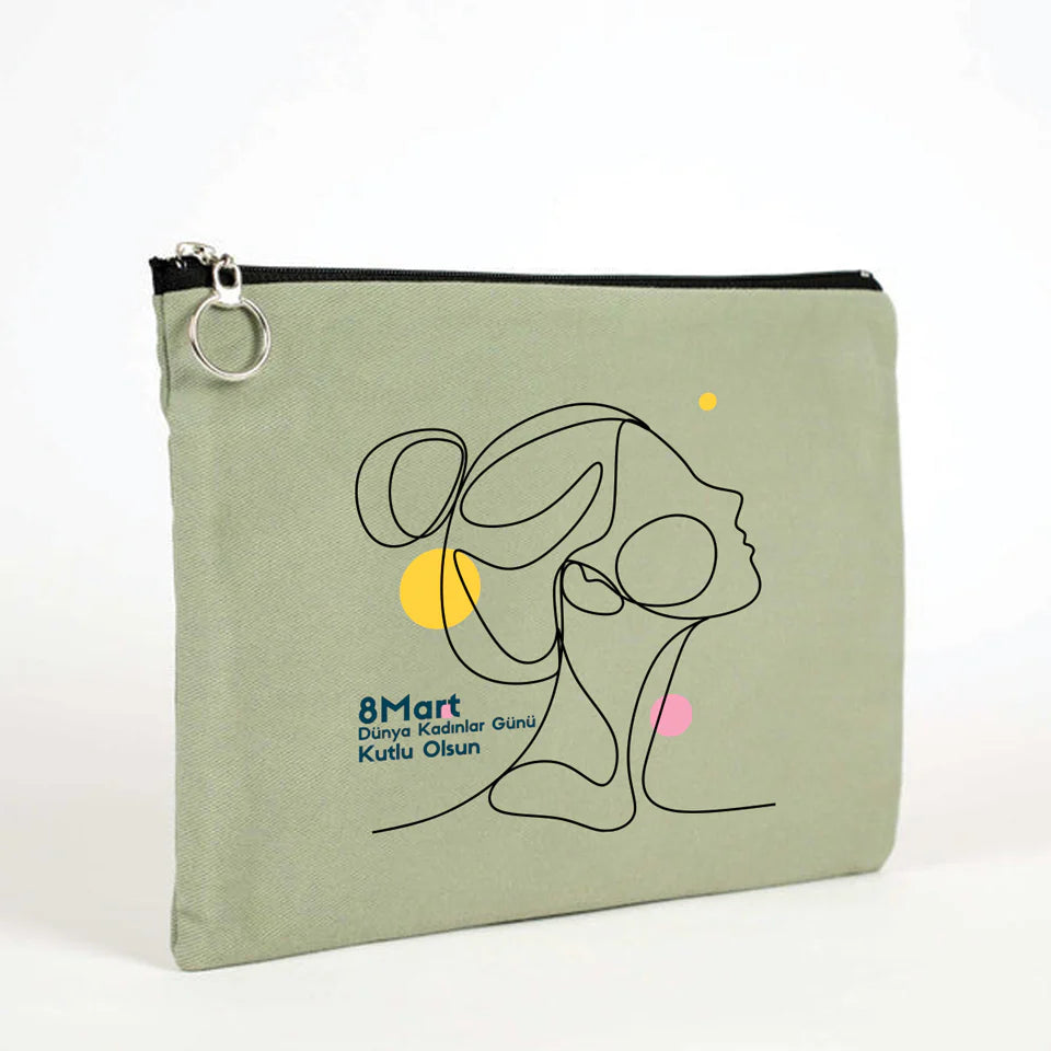 30×21 cm Mint Yeşili Portföy Çanta Astarlı – Kadınlar Günü Hediyesi - kullanım örneği