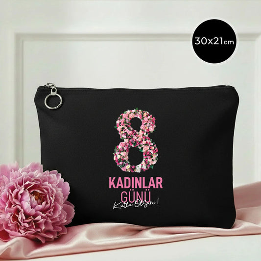 30×21 cm Siyah Astarlı Portföy Çanta - Kadınlar Günü Hediyesi