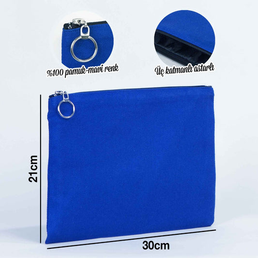 İpad Portföy Çanta Mavi (30x21 cm) Astarlı - istecanta.com