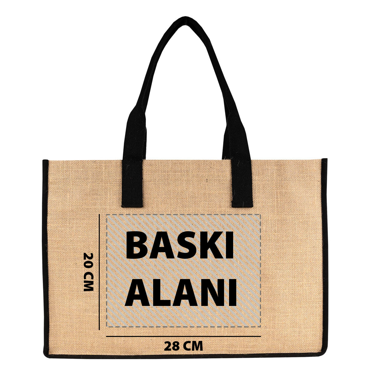 Large Jüt Çanta – Tam Körüklü, Geniş ve Dayanıklı 45x31x15 cm (Özelleştirilebilir) - Yatay
