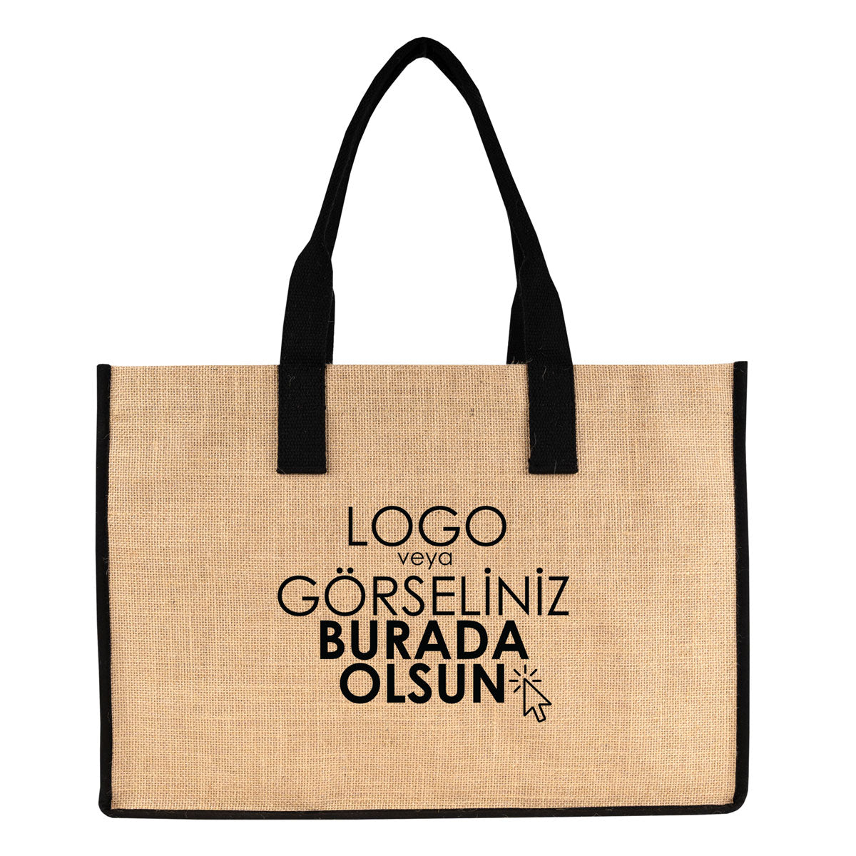Kurumsal tanıtım için logo baskılı jüt çanta, geniş hacimli