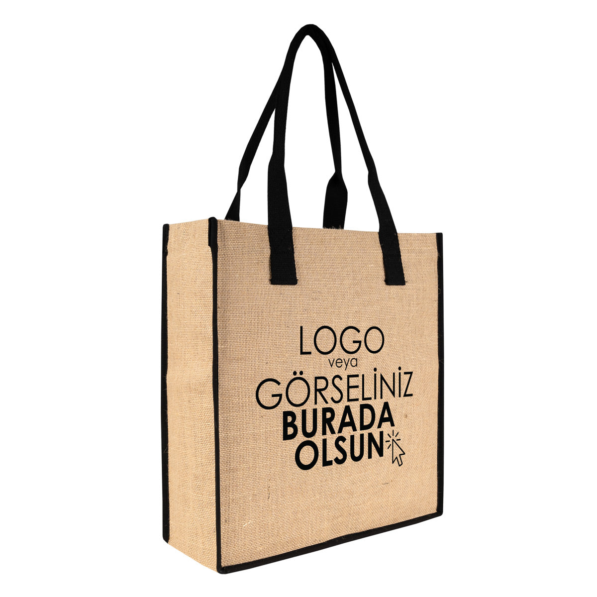 Promosyon çantası, logo baskılı jüt çanta, large tasarım