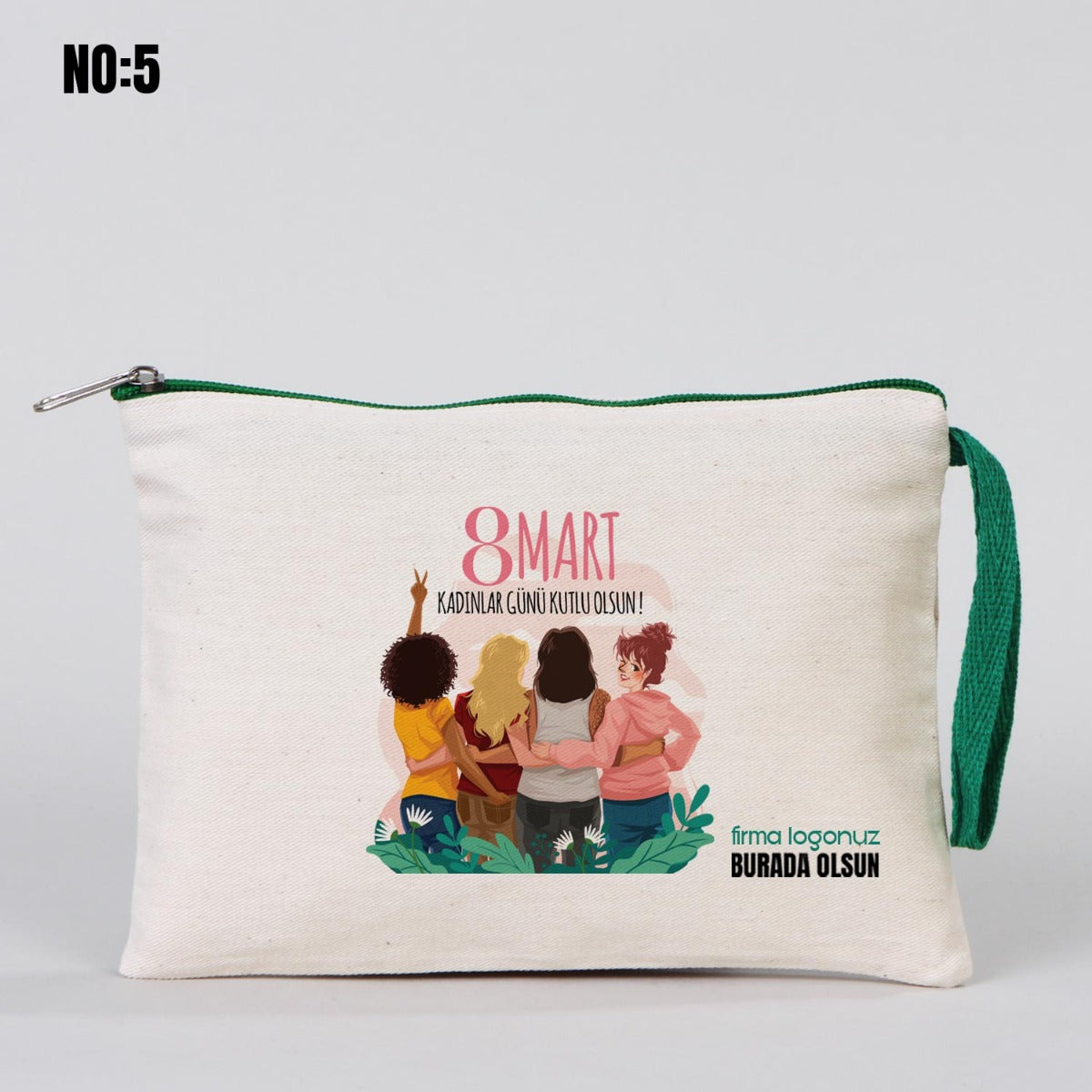 Kadınlar Günü Renkli Fermuarlı Clutch 21x15 cm - görsel 17