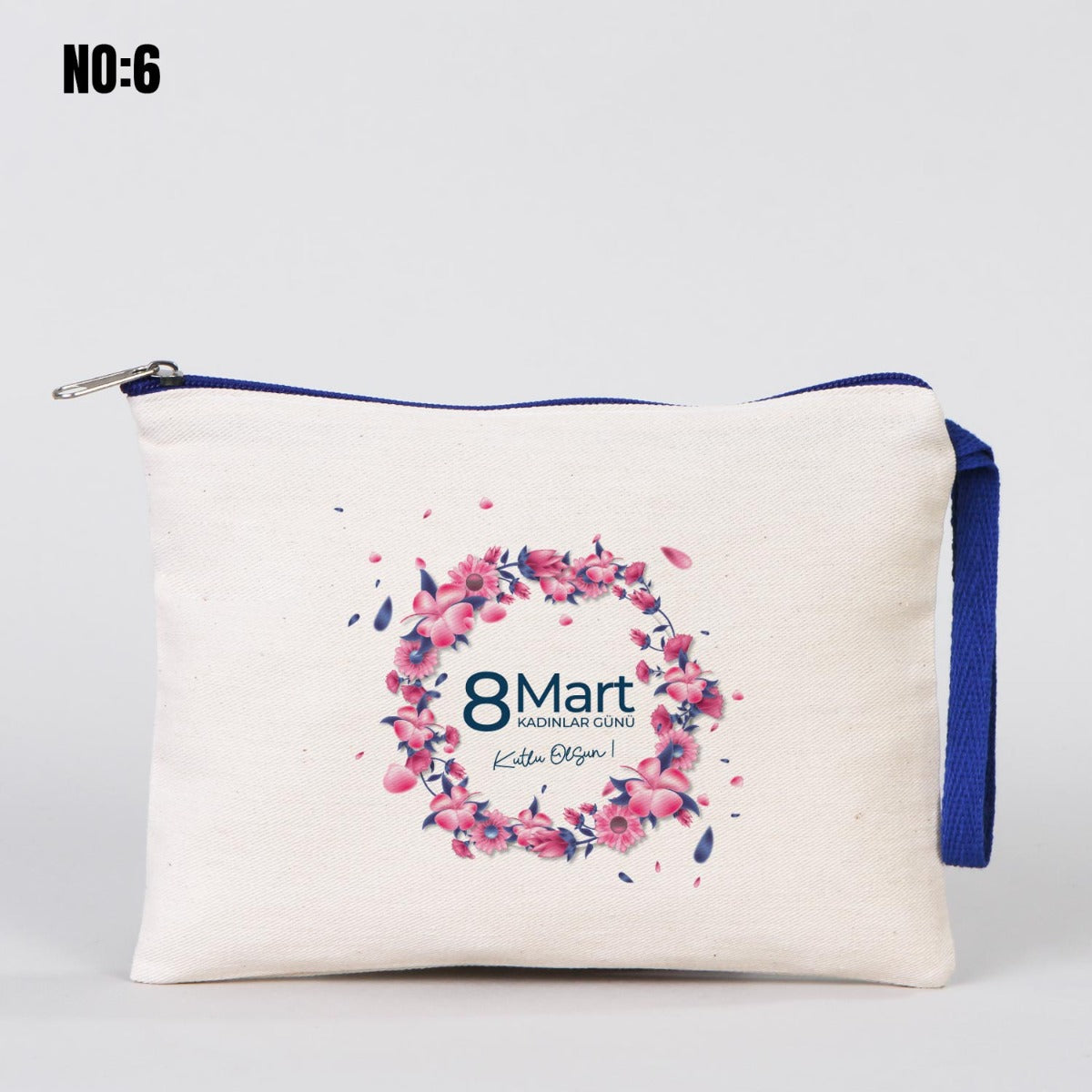 Kadınlar Günü Renkli Fermuarlı Clutch 21x15 cm - görsel 18