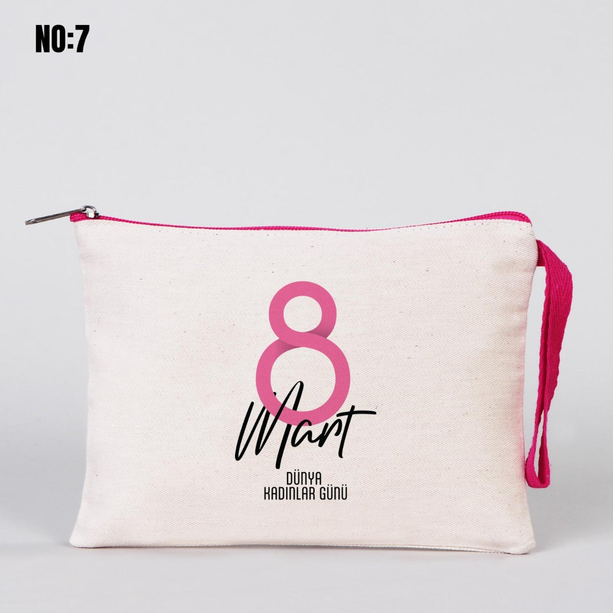 Kadınlar Günü Renkli Fermuarlı Clutch 21x15 cm - görsel 19