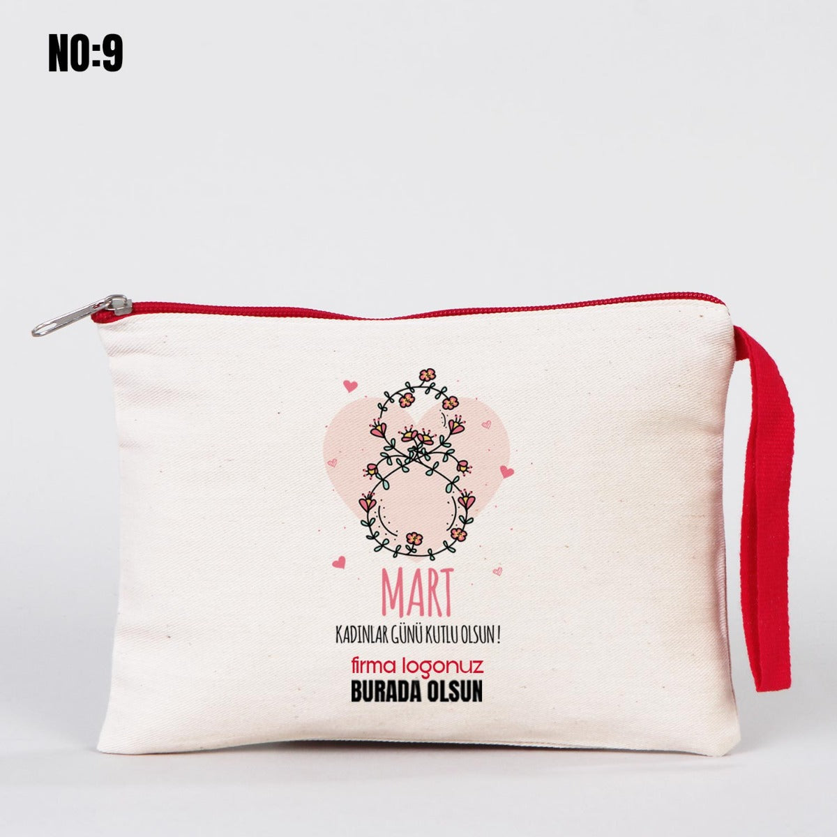 Kadınlar Günü Renkli Fermuarlı Clutch 21x15 cm - görsel 21