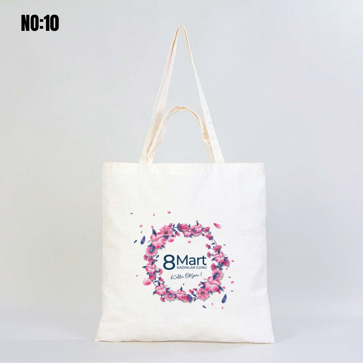 Kadınlar Günü Baskılı Ham Bez Çanta 40x40 cm - Çift Kulplu - görsel 15