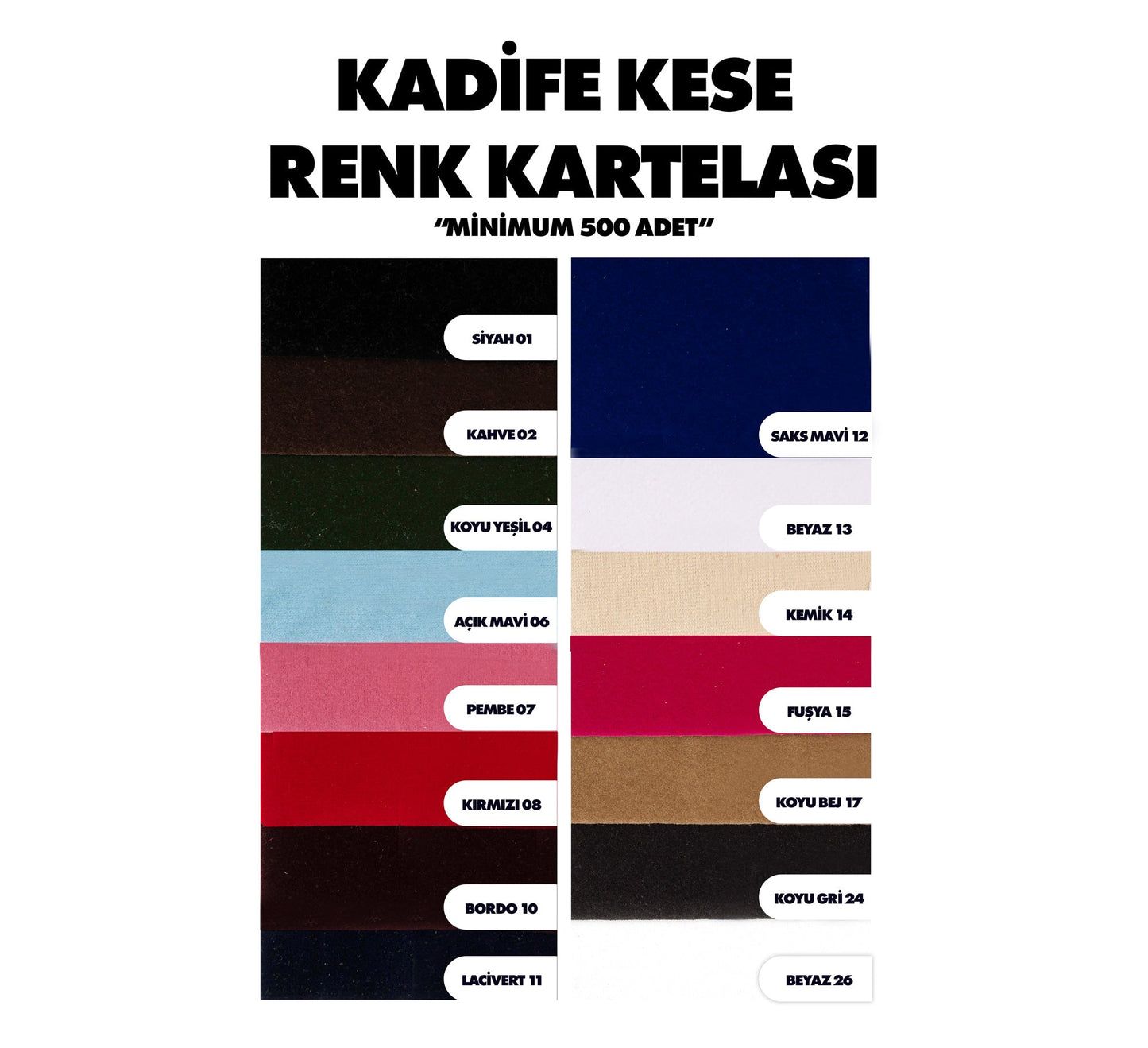 Kadife Gül Kese 10x13 cm - Siyah (Özelleştirilebilir)