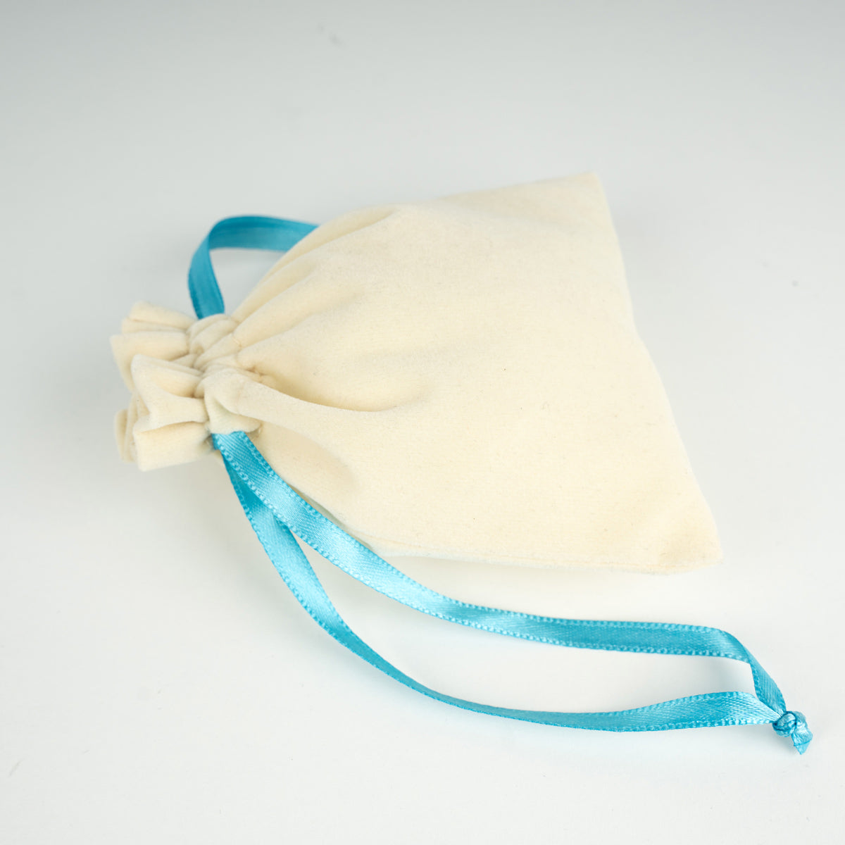 Kadife Gül Kese 10x14,5 cm - Turkuaz Renk İp