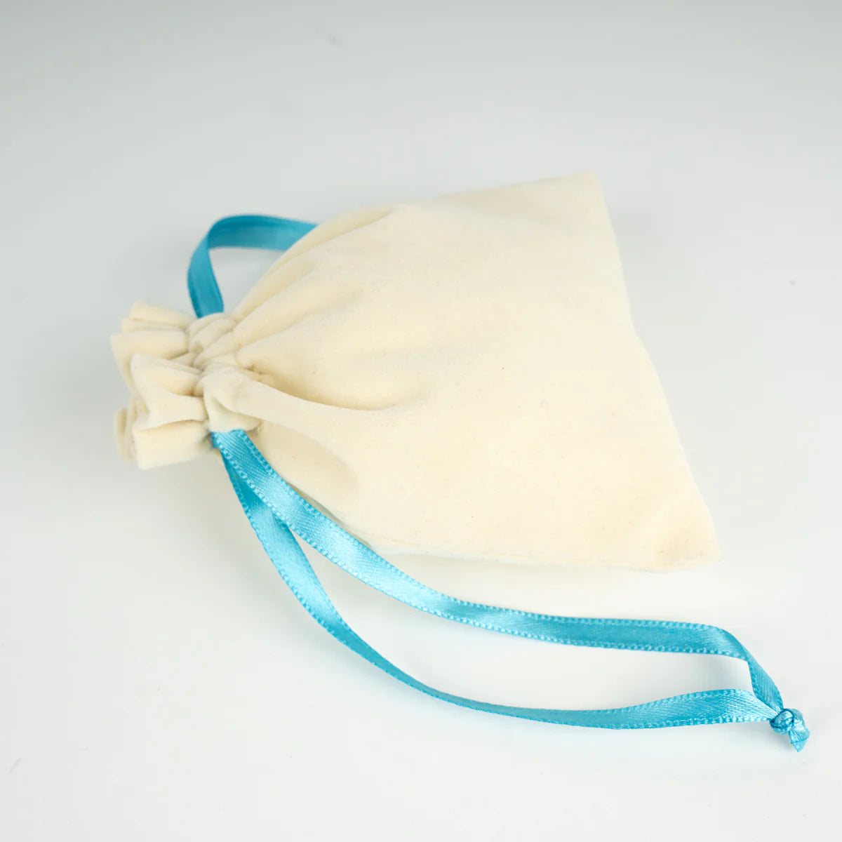 10x13 cm Turkuaz Renk İp Kadife Gül Kese - Bayram Harçlık Kesesi - görsel 8