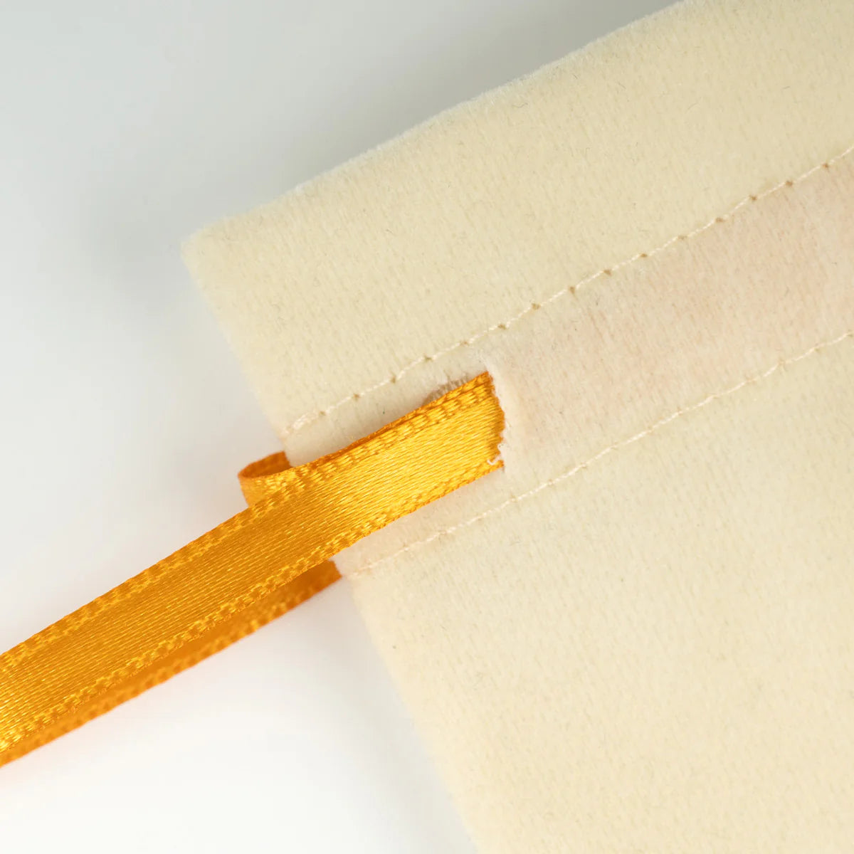 10x13 cm Turuncu Renk İp Kadife Gül Kese - Kadınlar Günü Hediyesi