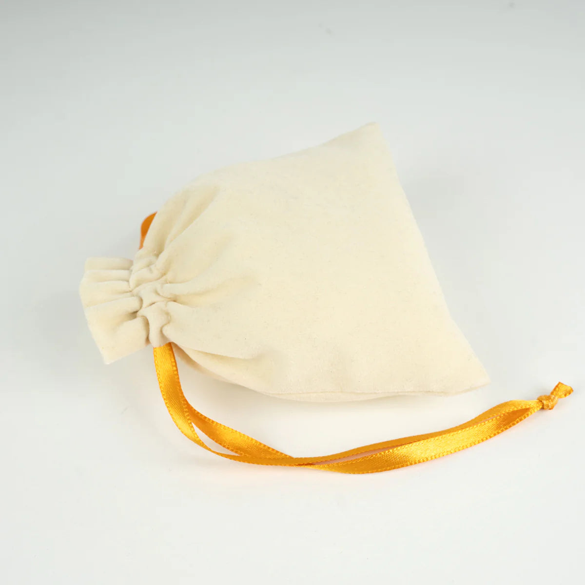 10x13 cm Turuncu Renk İp Kadife Gül Kese - Kadınlar Günü Hediyesi