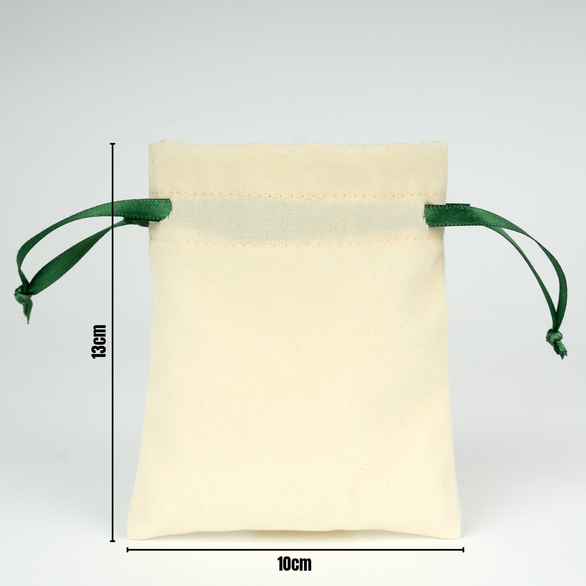 Kadife Gül Kese 10x14,5 cm - Yeşil Renk İp