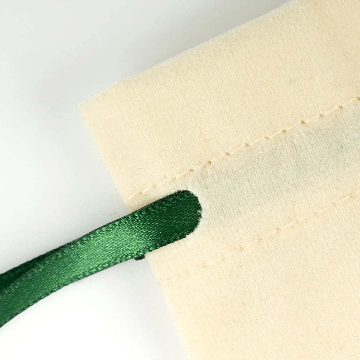 Kadife Gül Kese 10x13 cm Yeşil Renk İp - Kadınlar Günü Hediyesi